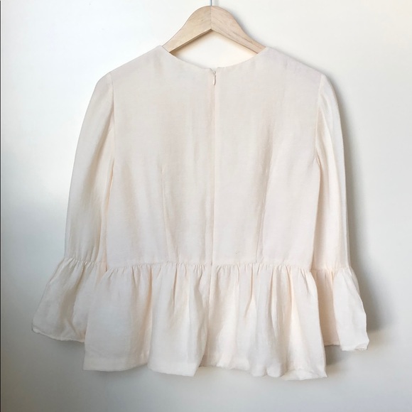 Club Monaco cream peplum blouse - Picture 2 of 7